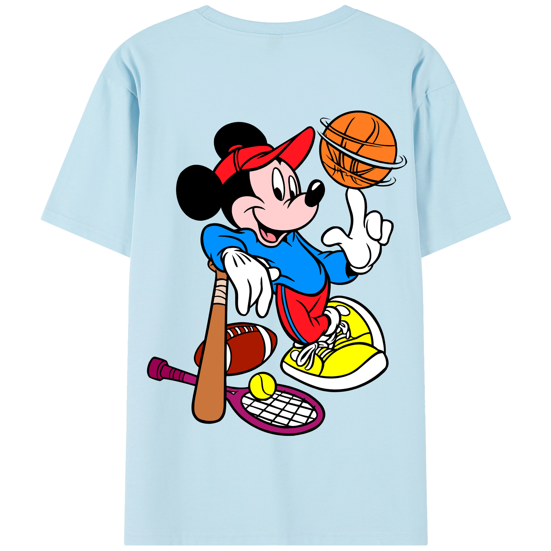 （画像用） ミッキーマウス Mickey Mouse 綿100％半袖Tシャツ（背面プリント）